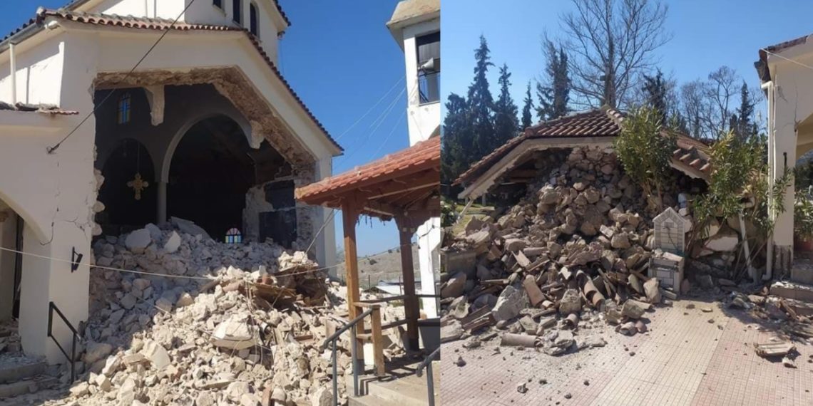  Σεισμός Λάρισα: Κατάρρευση εκκλησίας, σχολείου και σπιτιού (ΕΙΚΟΝΕΣ)